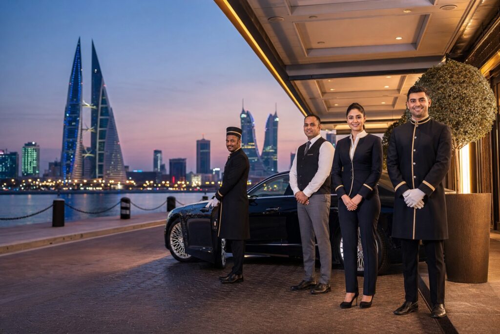 hotel uniform supplier Bahrain — professional luxury hotel uniform photography