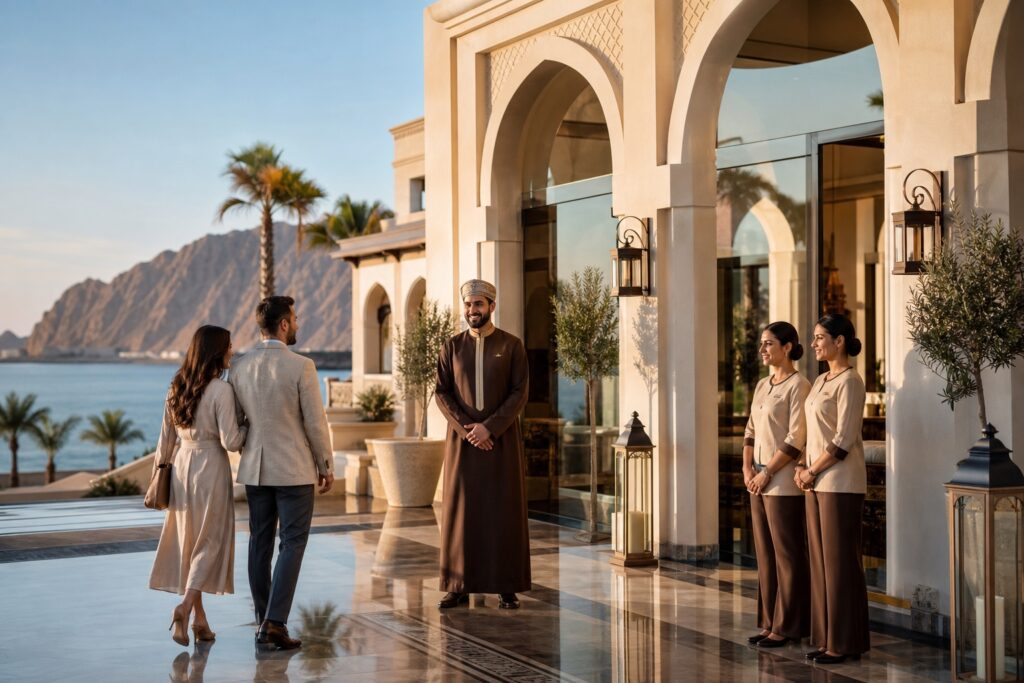hotel uniform supplier Oman — professional luxury hotel uniform photography