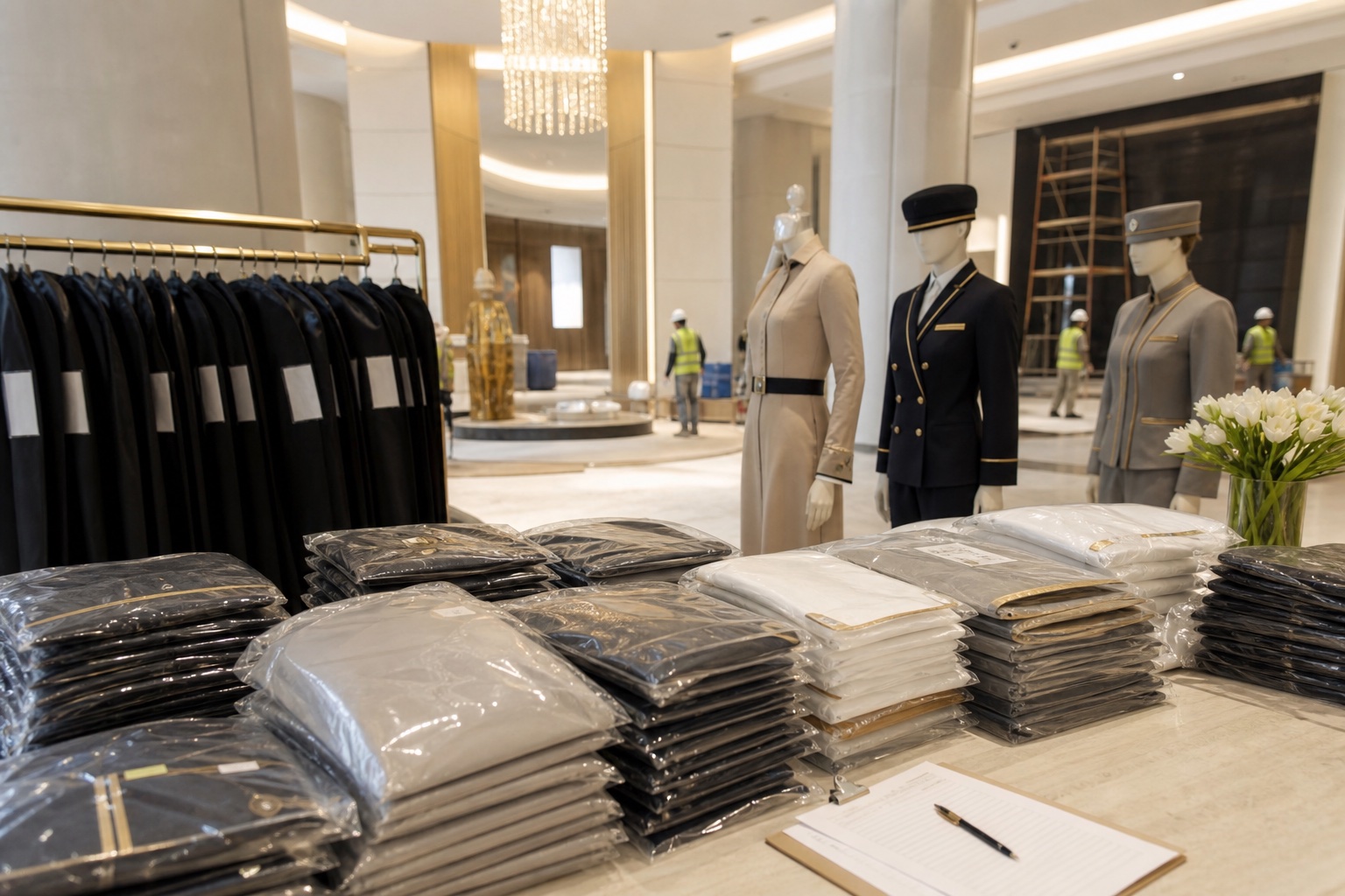 hotel opening uniforms — professional luxury hotel uniform photography