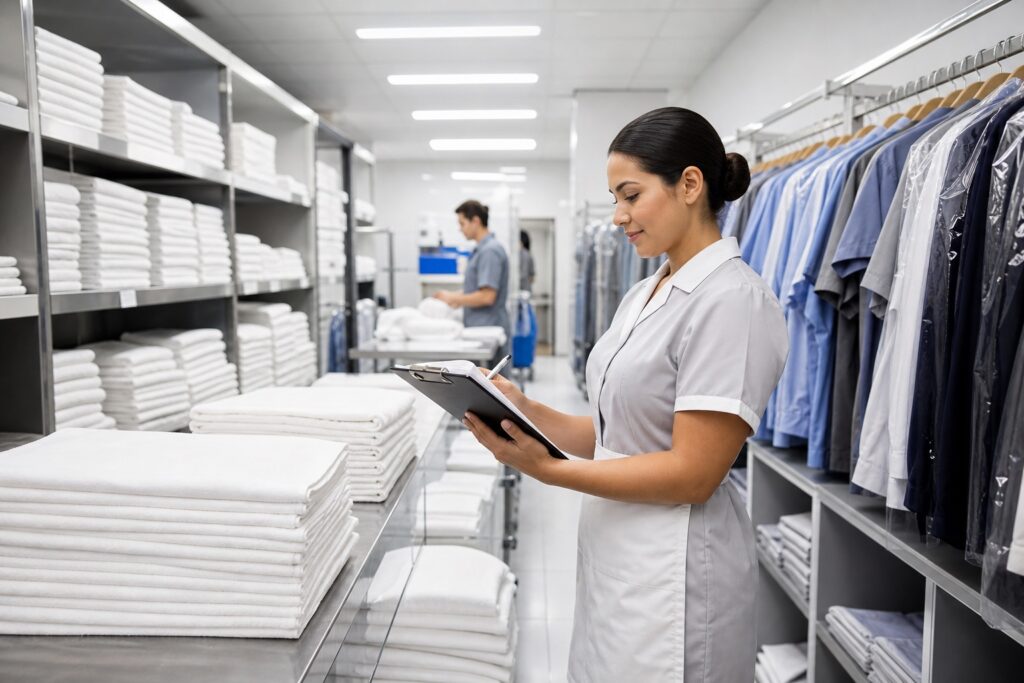 hotel linen and uniform management — professional luxury hotel uniform photography