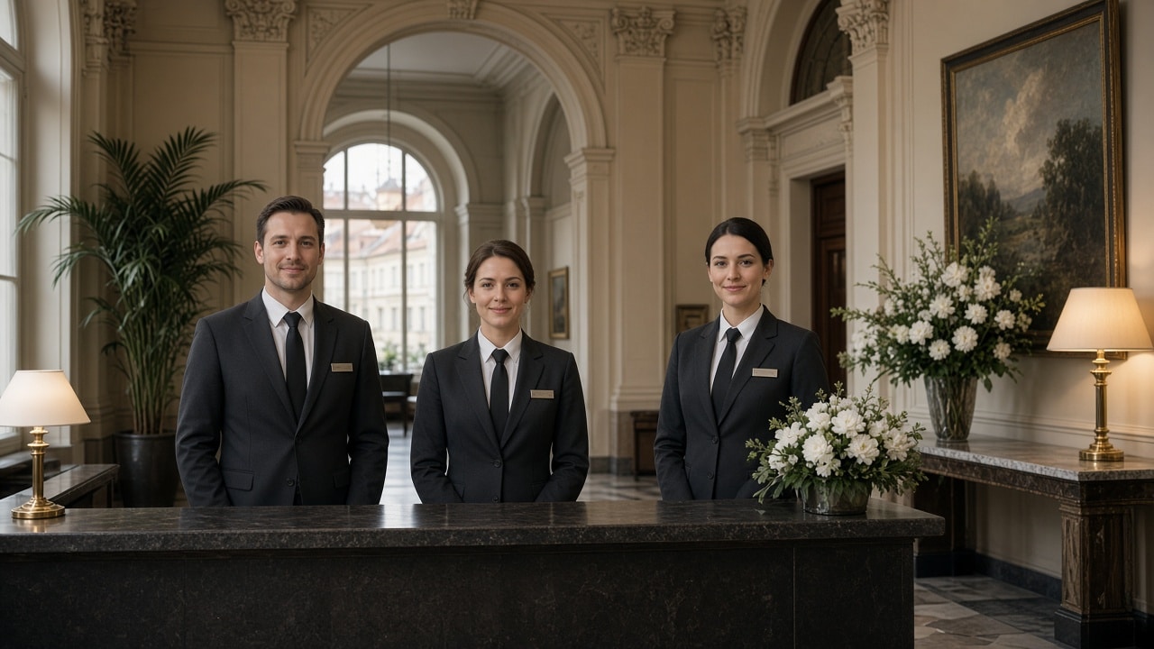 hotel uniforms Czech Republic staff wear detail